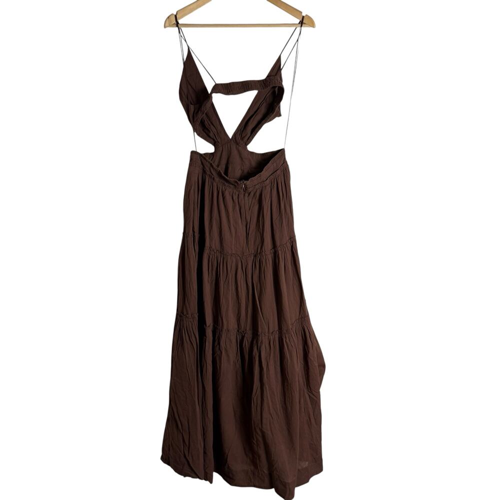 Bec + Bridge Carla Brown Cutout V-Neck Sleeveless Tiered Maxi Dress Size 8 - Picture 16 of 16